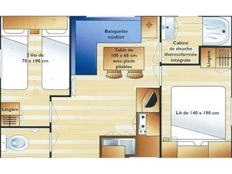 MOBILHOME 4 personnes - Mobil-Home Vénus Eco 2 Chambres 4 pers