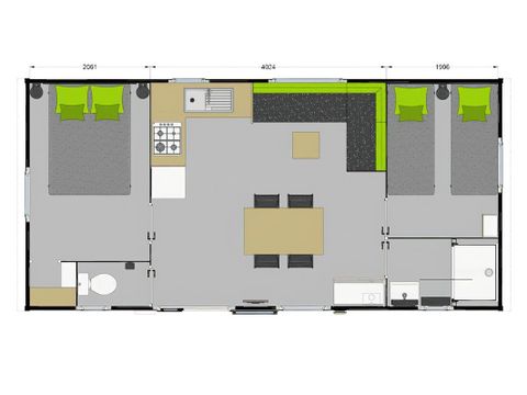 MOBILHOME 6 personnes - MOBIL HOME PASSION ESPACE 2 CHAMBRES 4/6 pers