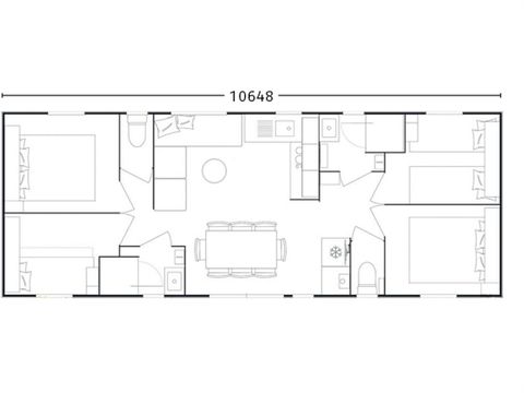 MOBILHOME 8 personnes - VIP Prestige 4 ch, 8 pers, 2 SdB, clim