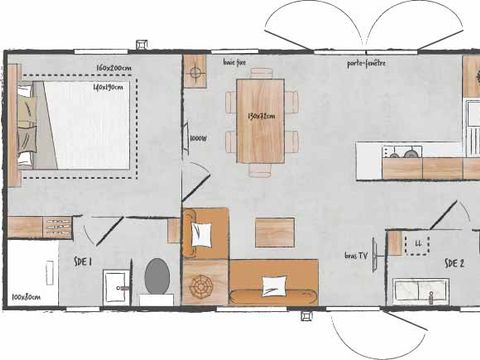 MOBILHOME 6 personnes - Premium 3ch - arrivée mercredi