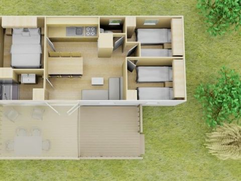 MOBILHOME 6 personnes - Comfort XL | 3 Ch. | 6 Pers. | Terrasse surélevée | Clim.
