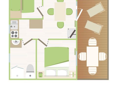 CHALET 5 personnes - Chalet Genêt Standard 5 Personnes 2ch.