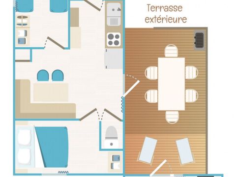 MOBILHOME 6 personnes - Mobil-Home Suite Charme 6p