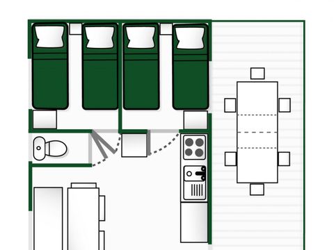 Mobilhome 6 personnes - Standard - 3 chambres
