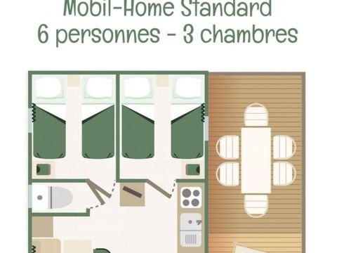 Mobilhome 6 personnes - Standard - 3 chambres