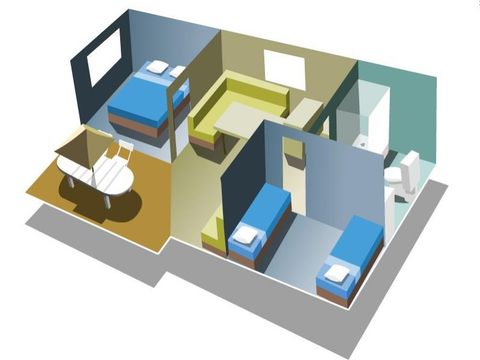 CHALET 6 personnes - RÊVE vue riviere (35 m²) climatisé - n°91 à 95