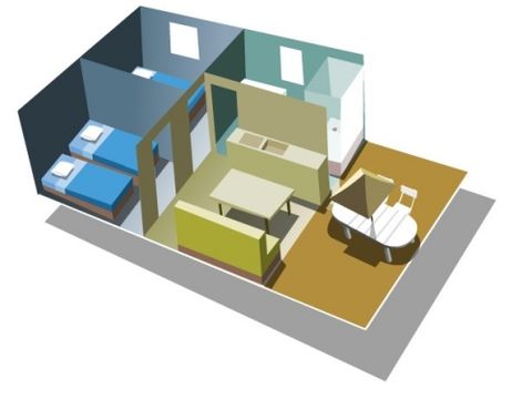 Chalet 5 personnes - Eden Dimanche/Dimanche climatisé - 27 m² - N°45 à 50