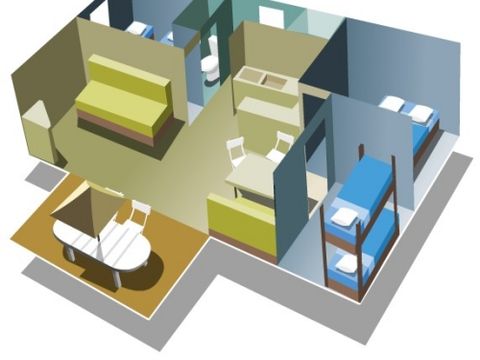 CHALET 8 personnes - STAR 3 chambres (45 m²), climatisé - n°22 à 27