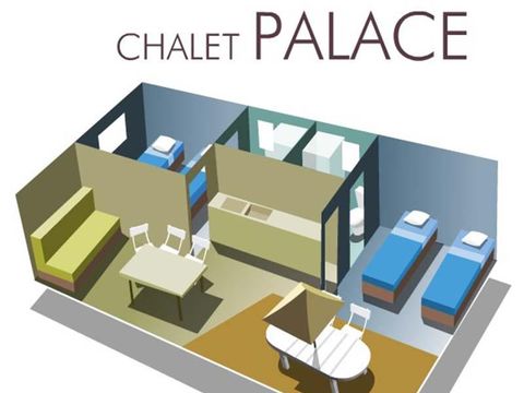 Chalet 6 personnes - Motel Dimanche/Dimanche - Climatisé - 2 salles de bains - 45 m² - N°96 à 99