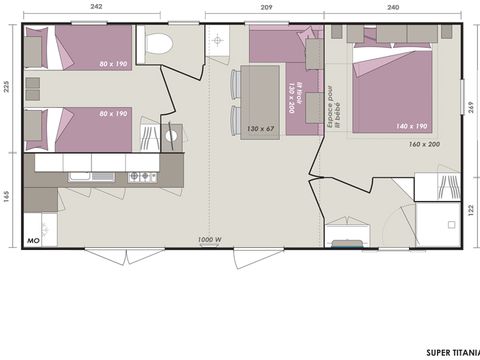 MOBILHOME 5 personnes - Cottage Lodge SAM