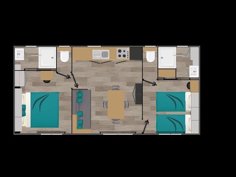 MOBILHOME 4 personnes - Cottage  Luxe 2 ch 4 pers 2 SDB