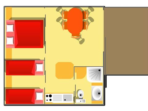 CHALET 5 personnes - Morea avec terrasse couverte TV