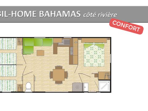 MOBILHOME 8 personnes - BAHAMAS CONFORT COTÉ RIVIÈRE.