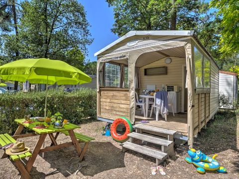 BUNGALOW TOILÉ 5 personnes - Cabane Nature 2ch-sans sanitaires-terrasse couverte-19m²-sans TV