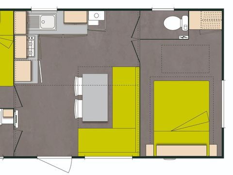 MOBILHOME 5 personnes - Confort TV 2ch-TV-plancha-terrasse couverte- 26m² | CONFORT