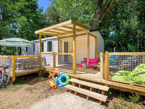 MOBILHOME 6 personnes - Family 3ch-CLIM-terrasse XXL couverte-TV-LV-plancha-30m² | PREMIUM 