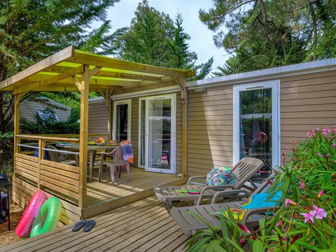 MOBILHOME 5 personnes - Premium PLUS 2ch 2 SDB-TV-LV-plancha-terrasse couverte-33m² | PREMIUM