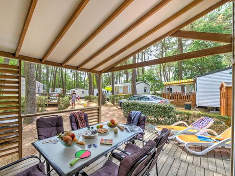 Chalet 6 personnes - Cottage Confort Clim - 3 chambres - CONFORT CLIM - 32 à 42m² - Clim - TV - Lave-vaisselle - Plancha