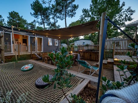 MOBILHOME 10 personnes - Tribu 5ch -CLIM-2 sdb-TV-LV-Plancha-terrasse couverte-56m² | PREMIUM