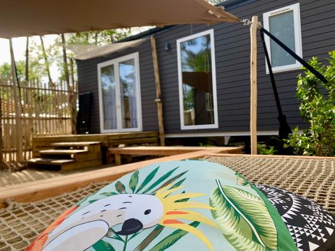 MOBILHOME 10 personnes - Tribu 5ch -CLIM-2 sdb-TV-LV-Plancha-terrasse couverte-56m² | PREMIUM