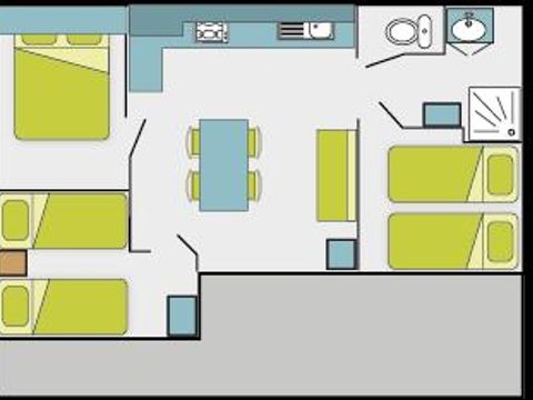 Chalet 7 personnes - 3 chambres - Sans - TV - -terrasse couverte- 32m² - STANDARD