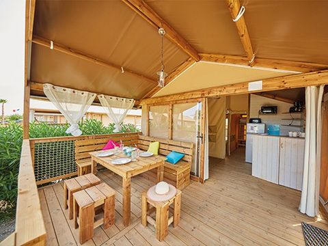TENTE TOILE ET BOIS 5 personnes - Tente Lodge | 2 Ch. | 4/5 Pers. |  Sans sanitaires