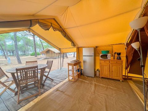 Tente en toile et en bois 4 personnes - Tente Toile & Bois, sans sanitaires