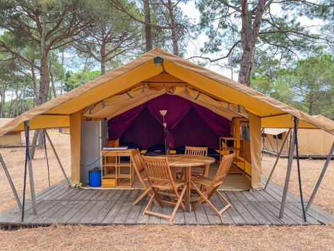 Tente en toile et en bois 4 personnes - Tente Toile & Bois, sans sanitaires