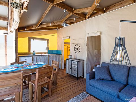 TENTE TOILE ET BOIS 5 personnes - Lodge Bohème - 2 chambres