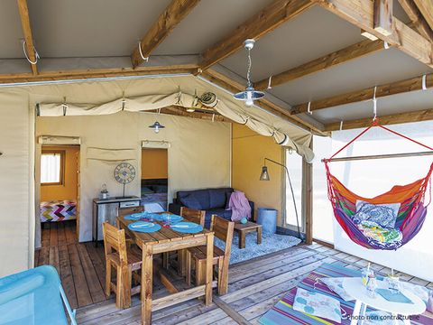TENTE TOILE ET BOIS 5 personnes - Lodge Bohème - 2 chambres