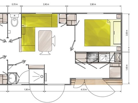 MOBILHOME 6 personnes - Classik 3 chambres