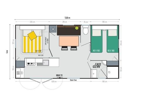 MOBILHOME 4 personnes - Cottage Privilège 2 chambres 