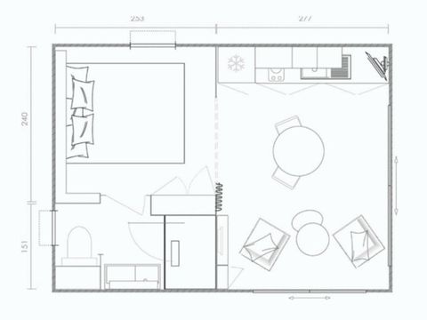 MOBILHOME 2 personnes - Cottage Seaview Suite 1Ch 2pers