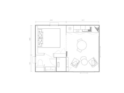 MOBILHOME 2 personnes - Cottage Seaview Suite 1Ch 2pers