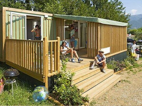 Tente en toile et en bois 5 personnes - Tente Lodge | 2 Ch. | 4/5 Pers. | Clim.