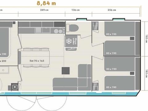 MOBILHOME 4 personnes - O'HARA 884 Premium