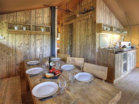Tente en toile et en bois 5 personnes - Tente Safari | 2 Ch. | 4/5 Pers.