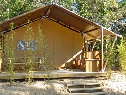 Tente en toile et en bois 5 personnes - Tente Safari | 2 Ch. | 4/5 Pers.