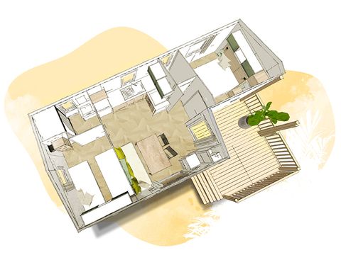 MOBILHOME 4 personnes - Bergame 762 TI 2 ch