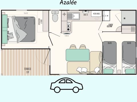 MOBILHOME 6 personnes - Cottage Premium Azalée (2ch)