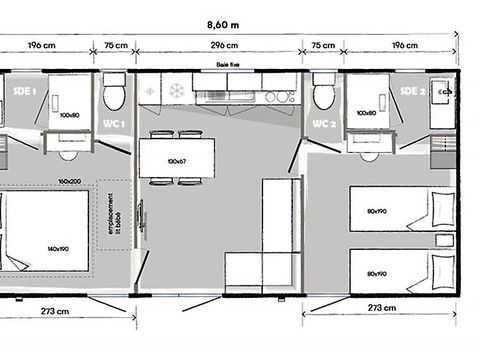 MOBILHOME 5 personnes - Premium