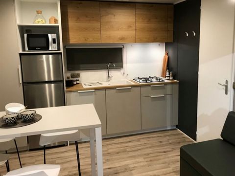 MOBILHOME 5 personnes - PREMIUM - 2 chambres avec climatisation +TV+ Plancha à gaz + 2 SDB 