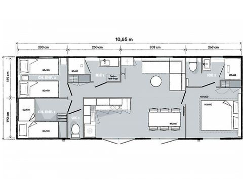 MOBILHOME 7 personnes - PREMIUM - 3 chambres avec climatisation +TV+ Plancha à gaz + 2 SDB 
