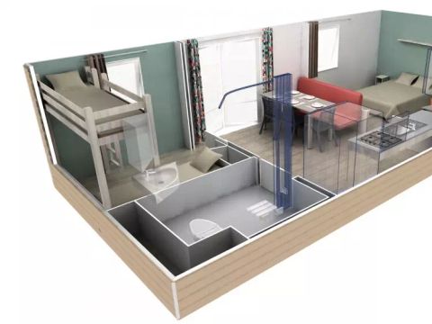 MOBILHOME 4 personnes - Mobil Home PMR 3 Pièces 4 Personnes Climatisé + TV