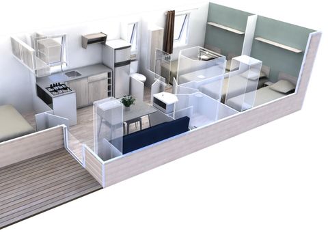 MOBILHOME 8 personnes - Evolution 4 Pièces 6/8 Personnes Climatisé + TV MOBILHOME 8 personnes - Evolution 4 Pièces 6/8 Personnes Climatisé + TV