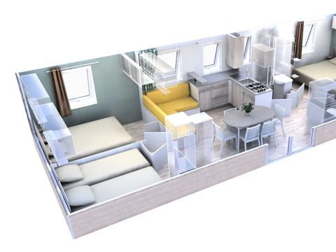 MOBILHOME 10 personnes - Mobil Home Family 5 Pièces 8 adultes + 2 enfants de 12 ans maximum Climatisé + TV MOBILHOME 10 personnes - Mobil Home Family 5 Pièces 8 adultes + 2 enfants de 12 ans maximum Climatisé + TV