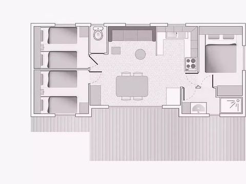 MOBILHOME 4 personnes - Tour Opérateur Maeva sur Camping Le Bois de Valmarie - Mobil Home Confort 4 Pièces 6 Personnes (4 adultes + 2 enfants) Climatisé
