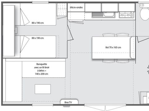 Mobilhome 4 personnes - Grand Confort Tamaris
