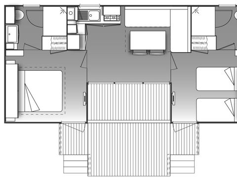 Mobilhome 4 personnes - Premium Dune 4 personnes - 2 chambres, climatisé, télévision