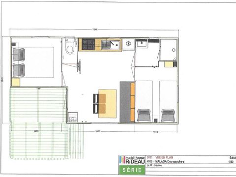 MOBILHOME 4 personnes - 25m2 (2021) + Terrasse bois semi-couverte 8m2. 4 pers